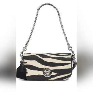 Marc Jacobs Zebra Print Signet Turnlock Shoulder Bag.